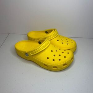Crocs Classic Yellow Slip On Clogs Unisex Comfort Durable Waterproof Slides